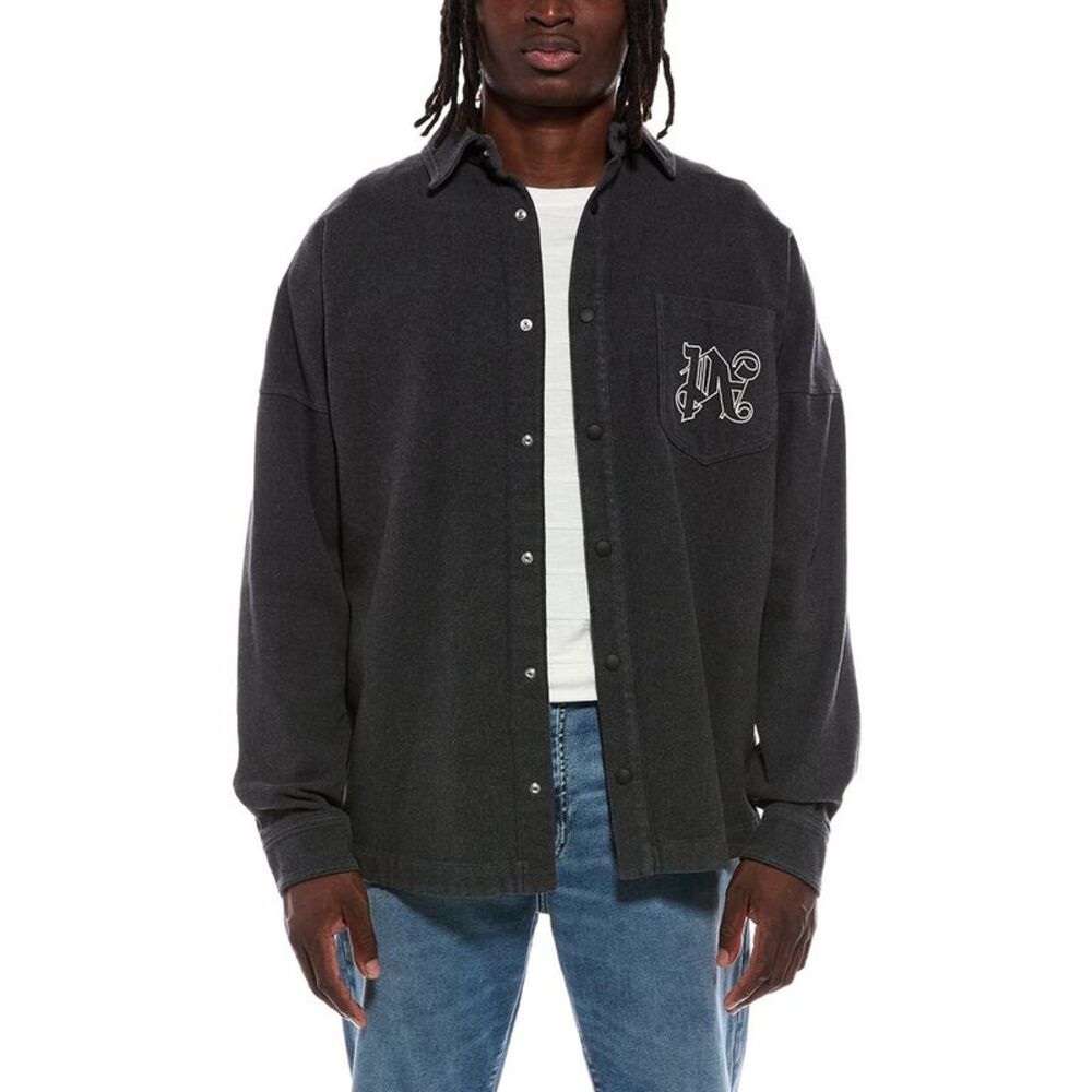 Palm Angels Mens Shirt Jacket, Grey